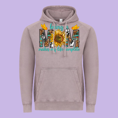 Being A Mom Makes My Life Complete Vintage Hoodie Designed By Texasbilliewilder