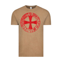 Vintage Coffee Mens Crusader Knight  Knights Templar Cross T  Badge Vintage Tee - longCreatives