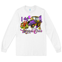 White I dig Mardi Gras Long Sleeve Tee - HowdyJamesFarm