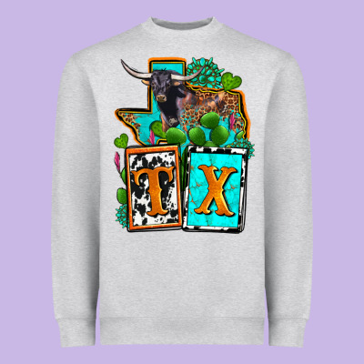 Tx Texas Heavyweight Sweatshirt Designed By Oliviacreatesart