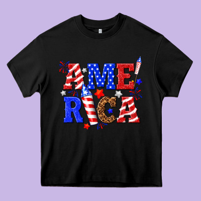 America Heavy Core Tee Designed By Nancycooperartshop