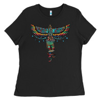 Black aztec serape thunderbird Ladies Tee - RanaPortraitStore