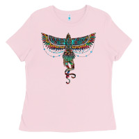 Bubblegum Pink aztec serape thunderbird Ladies Tee - RanaPortraitStore