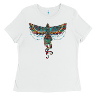 White aztec serape thunderbird Ladies Tee - RanaPortraitStore