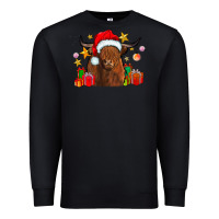 Black festive highland cow Premium Sweatshirt - CowhideDigitalArt