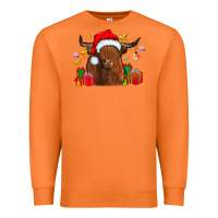 Carrot festive highland cow Premium Sweatshirt - CowhideDigitalArt