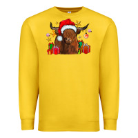 Lemon festive highland cow Premium Sweatshirt - CowhideDigitalArt