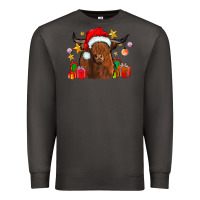 Smoke festive highland cow Premium Sweatshirt - CowhideDigitalArt