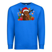 True Royal festive highland cow Premium Sweatshirt - CowhideDigitalArt