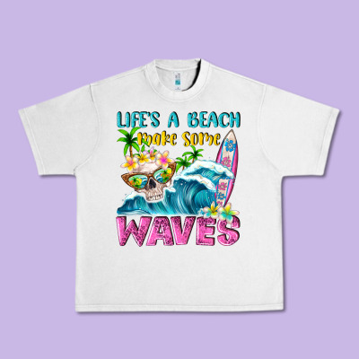 Life's A Beach Make Some Waves Urban Heavy Tee Designed By Nancycooperartshop