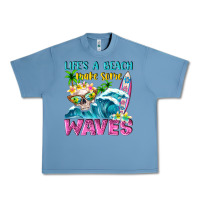 Pebble Blue Life's a beach make some waves Urban Heavy Tee - NancyCooperArtShop
