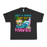 Pigment Black Life's a beach make some waves Urban Heavy Tee - NancyCooperArtShop