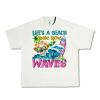 Pistachio Life's a beach make some waves Urban Heavy Tee - NancyCooperArtShop