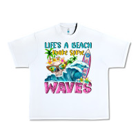 White Life's a beach make some waves Urban Heavy Tee - NancyCooperArtShop