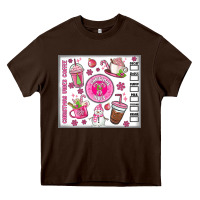 Chocolate Brown christmas vibes coffee Heavy Core Tee - MaliasSmallBusiness
