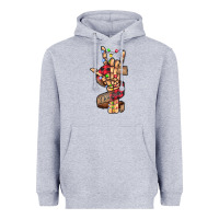 Heather Grey merry christmas skeleton hand Heavyweight Hoodie - CowhideDigitalArt