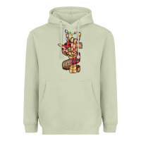 Matcha merry christmas skeleton hand Heavyweight Hoodie - CowhideDigitalArt