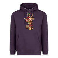 Plum merry christmas skeleton hand Heavyweight Hoodie - CowhideDigitalArt