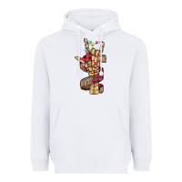 White merry christmas skeleton hand Heavyweight Hoodie - CowhideDigitalArt
