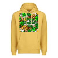 Antique Gold Happy St. Patrick's Day pattern digital paper Premium Hoodie - BundleAndBundleShop