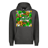 Charcoal Heather Happy St. Patrick's Day pattern digital paper Premium Hoodie - BundleAndBundleShop