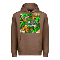 Chestnut Happy St. Patrick's Day pattern digital paper Premium Hoodie - BundleAndBundleShop