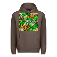Coffee Happy St. Patrick's Day pattern digital paper Premium Hoodie - BundleAndBundleShop