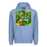 Colony Blue Happy St. Patrick's Day pattern digital paper Premium Hoodie - BundleAndBundleShop