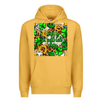 Mustard Happy St. Patrick's Day pattern digital paper Premium Hoodie - BundleAndBundleShop
