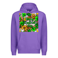 Purple Happy St. Patrick's Day pattern digital paper Premium Hoodie - BundleAndBundleShop
