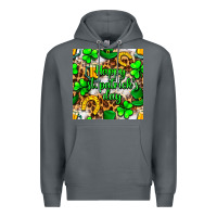 Rock Happy St. Patrick's Day pattern digital paper Premium Hoodie - BundleAndBundleShop
