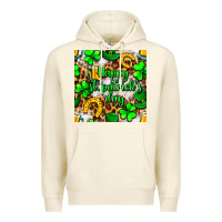 Sandshell Happy St. Patrick's Day pattern digital paper Premium Hoodie - BundleAndBundleShop