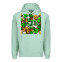 Seafoam Happy St. Patrick's Day pattern digital paper Premium Hoodie - BundleAndBundleShop