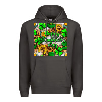 Smoke Happy St. Patrick's Day pattern digital paper Premium Hoodie - BundleAndBundleShop