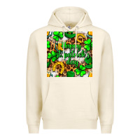 Tofu Happy St. Patrick's Day pattern digital paper Premium Hoodie - BundleAndBundleShop