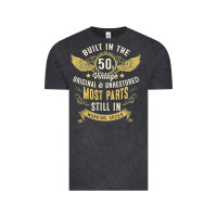 Vintage Black Mens Vintage 1950s Built In The 50s Fifties Funny 70th Birthday Vintage Tee - longCreatives