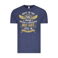 Vintage Denim Mens Vintage 1950s Built In The 50s Fifties Funny 70th Birthday Vintage Tee - longCreatives