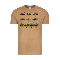 Vintage Camel Top Ten Best WW2 Tanks M4 Sherman Panzer IV Tiger II T34 Vintage Tee - longCreatives