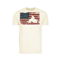 Vintage Arctic Snowmobile USA Flag Snow Sled Patriotic Snowmobiling Gift Vintage Tee - longCreatives