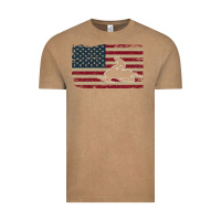 Vintage Coffee Snowmobile USA Flag Snow Sled Patriotic Snowmobiling Gift Vintage Tee - longCreatives