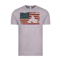 Vintage Zinc Snowmobile USA Flag Snow Sled Patriotic Snowmobiling Gift Vintage Tee - longCreatives