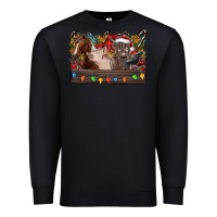 Black festive farmyard gathering Premium Sweatshirt - CowhideDigitalArt