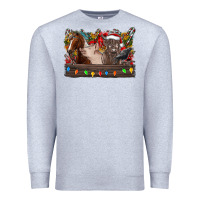 Heather Grey festive farmyard gathering Premium Sweatshirt - CowhideDigitalArt