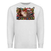 Oatmeal Heather festive farmyard gathering Premium Sweatshirt - CowhideDigitalArt
