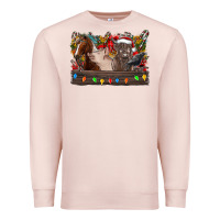 Pale Pink festive farmyard gathering Premium Sweatshirt - CowhideDigitalArt