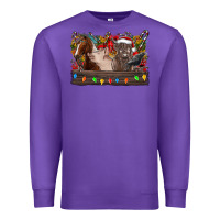 Purple festive farmyard gathering Premium Sweatshirt - CowhideDigitalArt