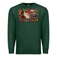 Sports Green festive farmyard gathering Premium Sweatshirt - CowhideDigitalArt
