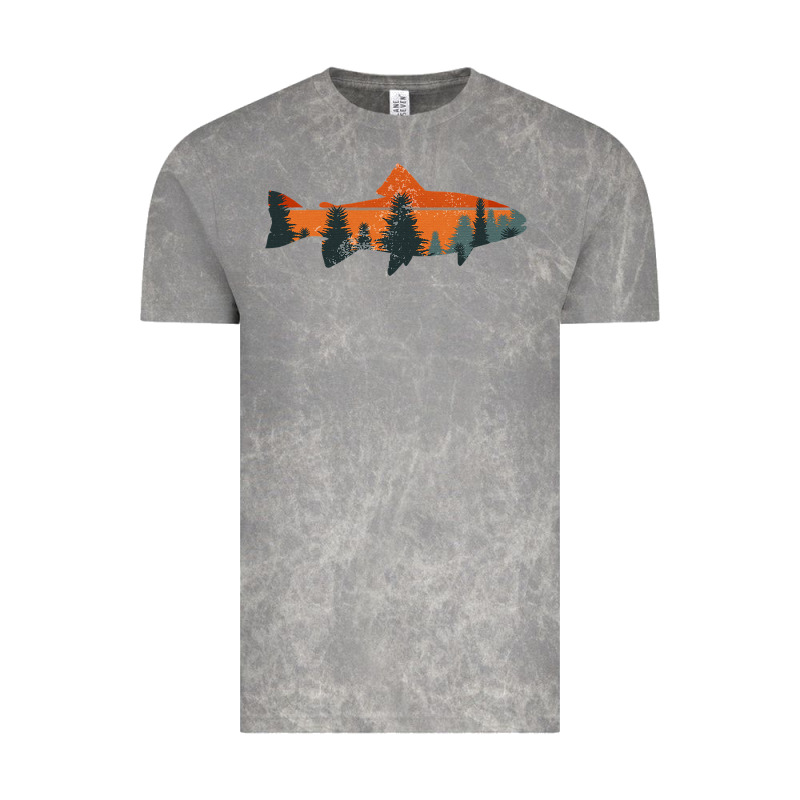 Trout Fly Fishing Nature Outdoor Fisherman Gift Vintage Tee by longCreatives | Teevron