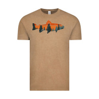 Vintage Coffee Trout Fly Fishing Nature Outdoor Fisherman Gift Vintage Tee - longCreatives