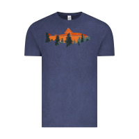 Vintage Denim Trout Fly Fishing Nature Outdoor Fisherman Gift Vintage Tee - longCreatives